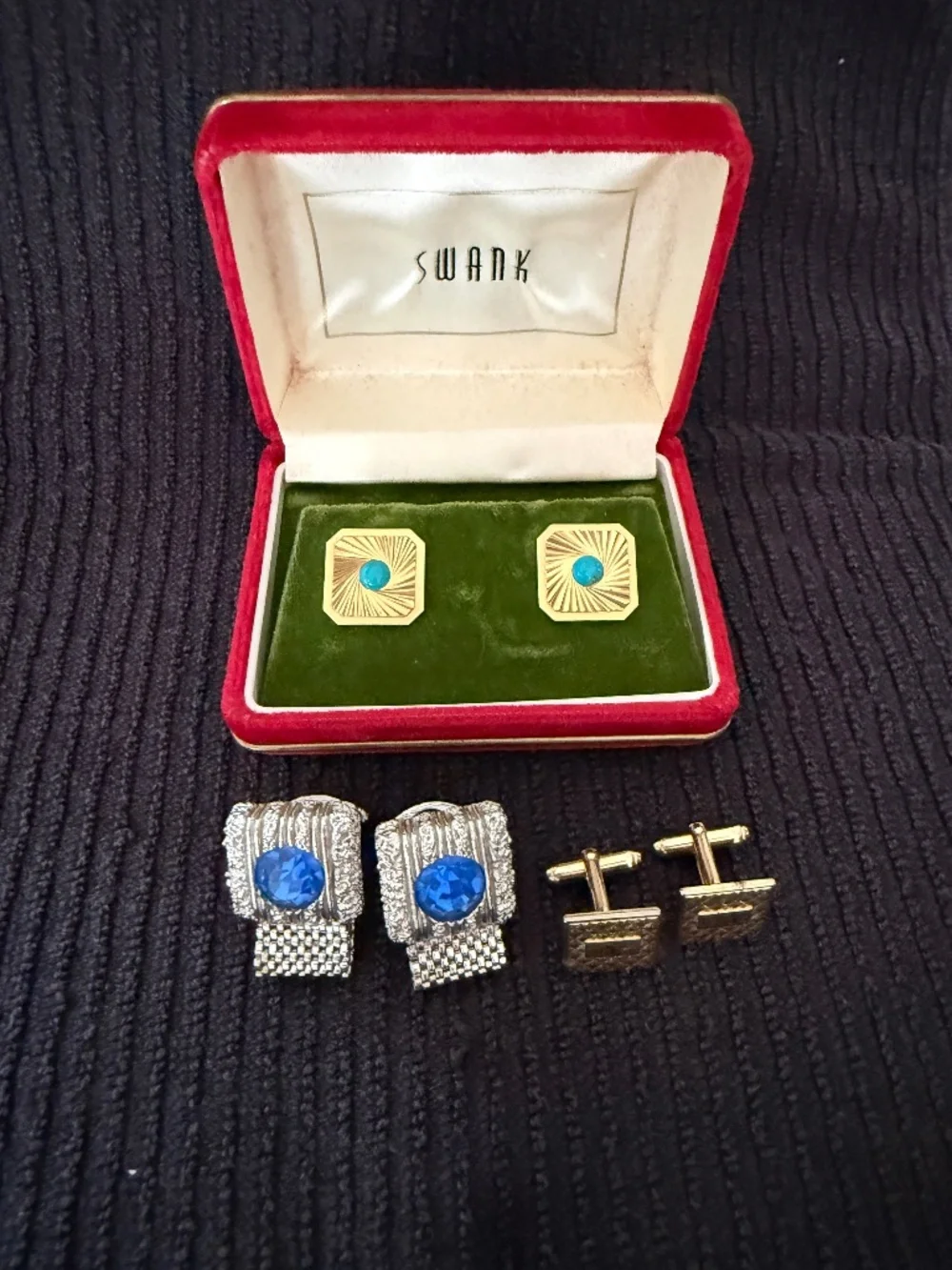 MENS SWANK CUFFLINKS SET/3